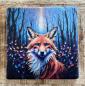 Preview: Marmor Fliese Glas Untersetzer Fuchs