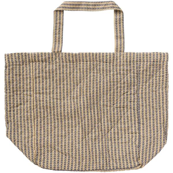 Tasche IB Laursen beige mit dunkelblauen Stängeln