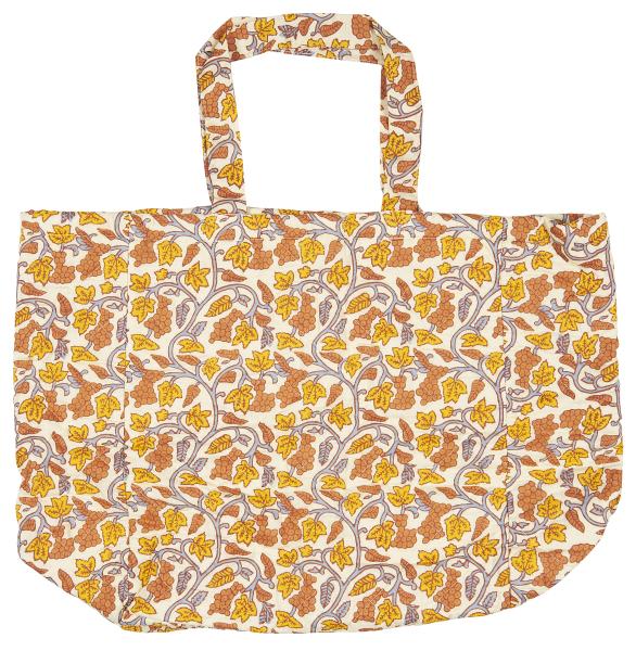 Tasche IB Laursen Farbe natur graue und gelbe und orangene Weinreben