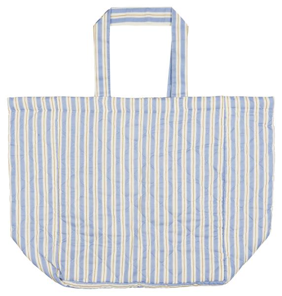 Tasche IB Laursen blau mit weißen und braunen Streifen
