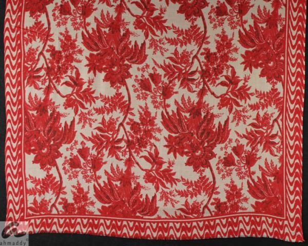 AHMADDY Seiden-Wollschal rot-beige-braun