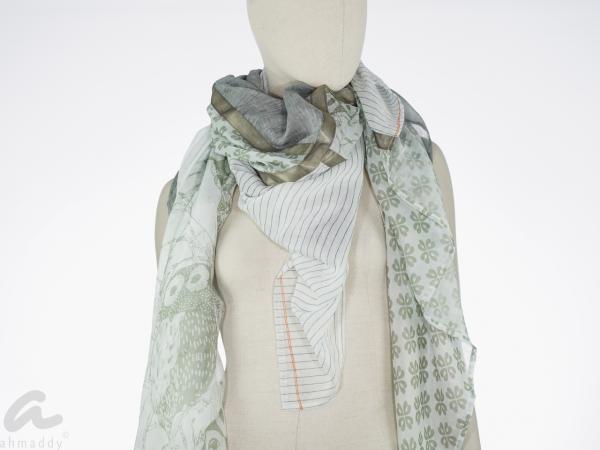 AHMADDY Quadrato Seide Baumwolle grau beige