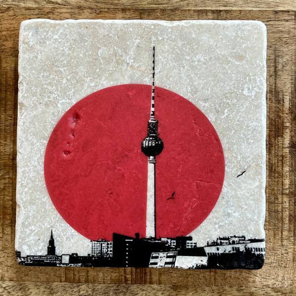 Marmor Fliese Glas Untersetzer Berlin