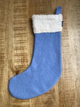 Nikolaus Weihnachts-Stiefel blau Teddy weich XL