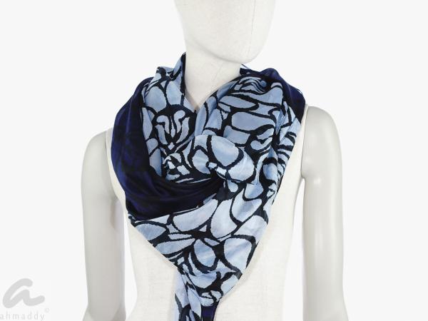 AHMADDY Seiden Schal blau navy