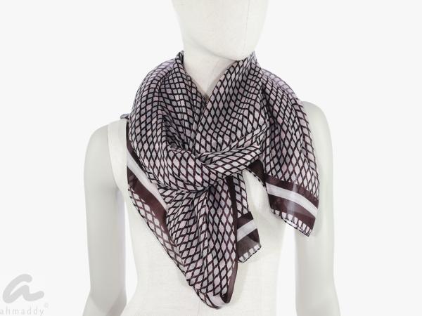 AHMADDY Seidenschal rosa graubraun