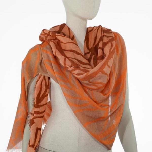 AHMADDY Wollschal orange braun