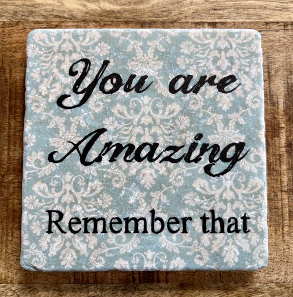 Marmor Fliese Glas Untersetzer You are amazing