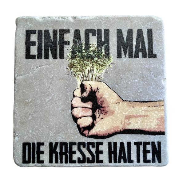 Marmor Fliese Glas Untersetzer Halt doch mal die Kresse