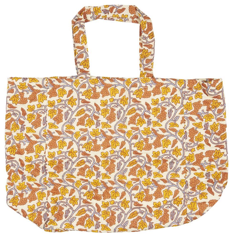 Tasche IB Laursen Farbe natur graue und gelbe und orangene Weinreben