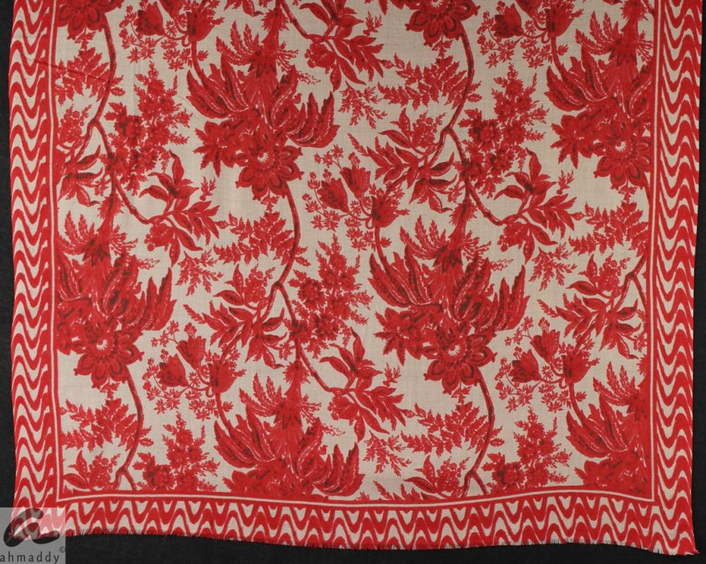 AHMADDY Seiden-Wollschal rot-beige-braun