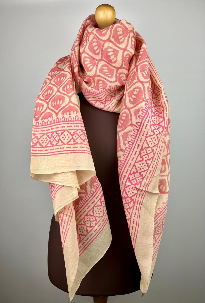 Sarah & Sally Baumwollschal natur pink