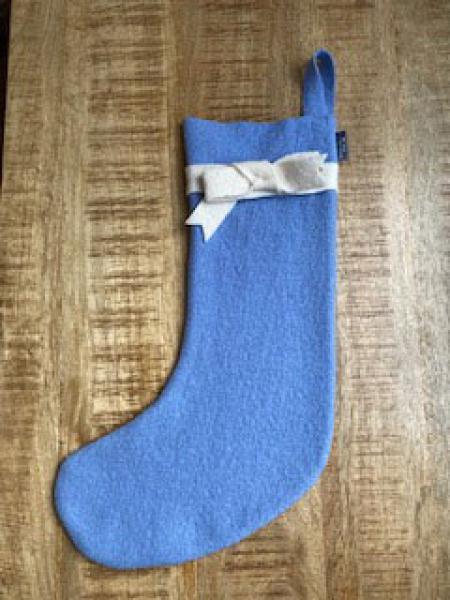 Nikolaus Weihnachts-Stiefel Schleife blau  XL