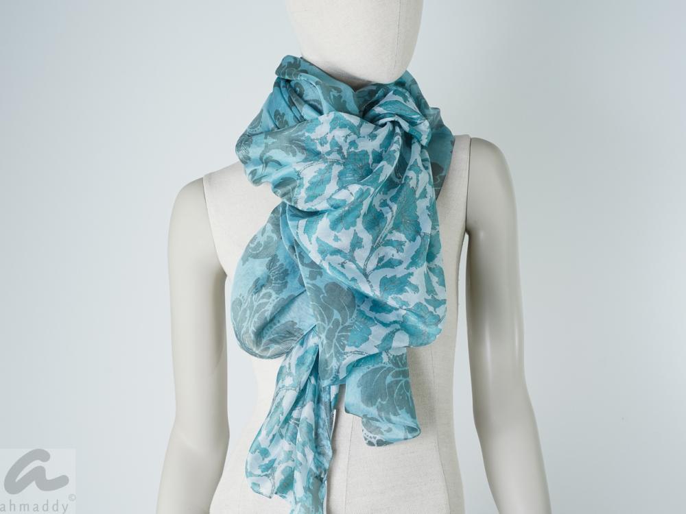 AHMADDY Seiden-Schal mintgrün beige