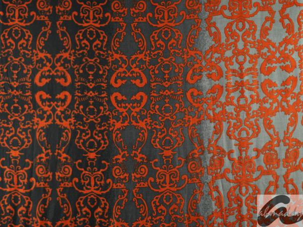 AHMADDY Seiden-Wollschal Vintage schwarz rot