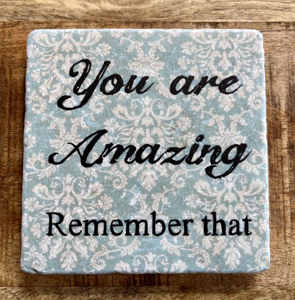 Marmor Fliese Glas Untersetzer You are amazing