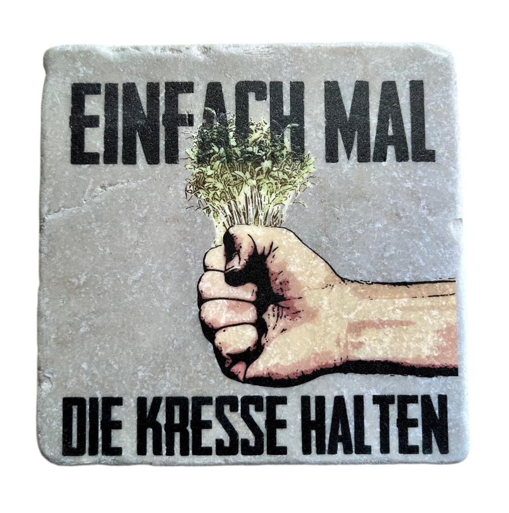 Marmor Fliese Glas Untersetzer Halt doch mal die Kresse