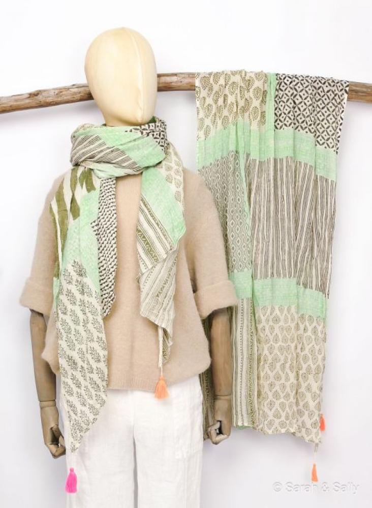 Sarah & Sally Baumwollschal mint