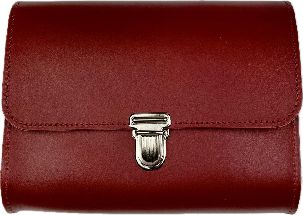 Leder Umhängetasche Roma Burgund