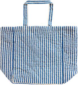 Tasche IB Laursen weiß mit blauen Streifen