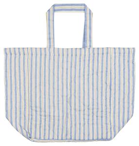 Tasche IB Laursen blau mit weißen und braunen Streifen