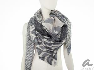 AHMADDY Woll-Schal schwarz grau