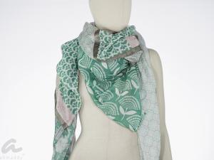 AHMADDY Quadrato Seide Baumwolle grün beige