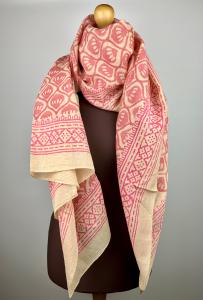 Sarah & Sally Baumwollschal natur pink