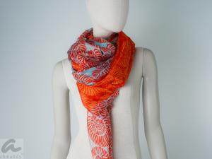 AHMADDY Seiden-Schal orange türkis