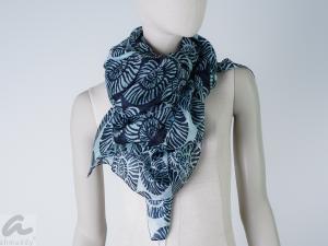 AHMADDY Seidentuch Ammonit navy blau mint