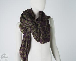 AHMADDY Seiden-Wollschal grasgrün violett