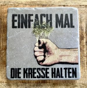 Marmor Fliese Glas Untersetzer Halt doch mal die Kresse