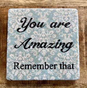 Marmor Fliese Glas Untersetzer You are amazing
