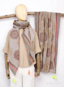 Sarah & Sally Schal Mandala Taupe