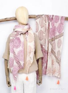 Sarah & Sally Baumwollschal Mandala pink