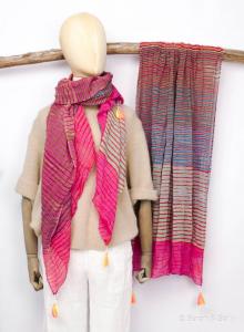 Sarah & Sally Schal Streifen auf Pink